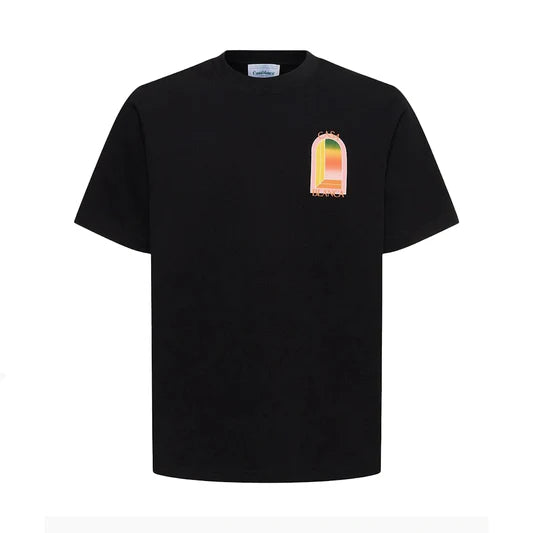 Casablanca Gradient Arch Design Black T-shirt